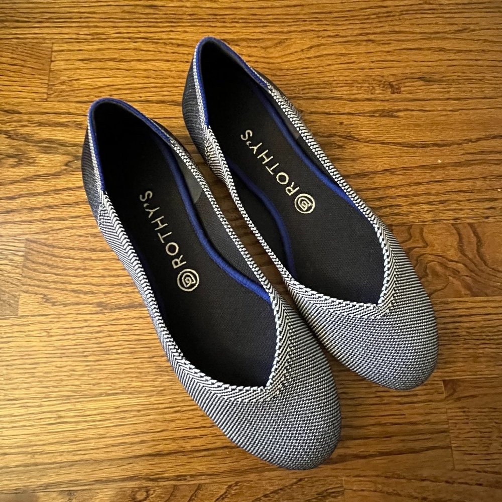 Rothy's The Flat in Grey Birdseye Size 9.5 - RETIRED